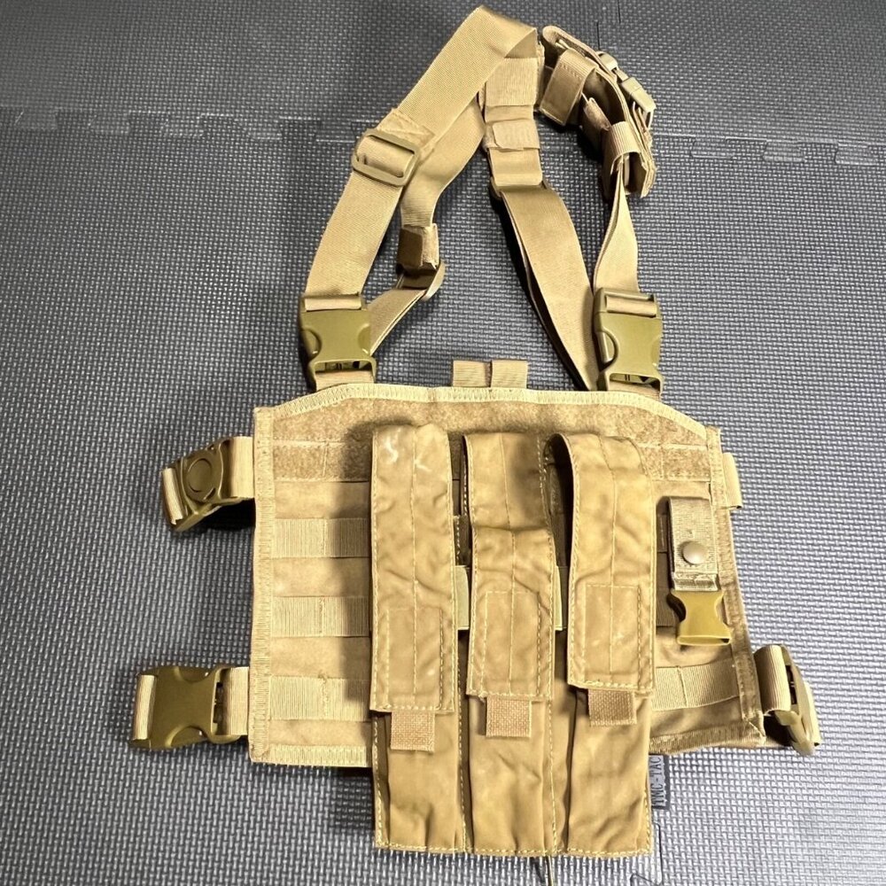 Condor Tactical Chest Rig Adjustable Tan With Triple Magazine Pouches & Quick-Re